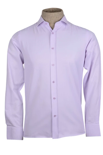 Cengiz İnler Standart Yaka Baklava İçi Kare Desen Slim Fit Erkek Pamuk Gömlek - 3