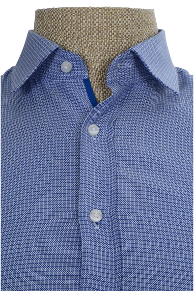 Cengiz İnler Standart Yaka Tetris Desen Oxford Slim Fit Erkek Pamuk Gömlek - 9