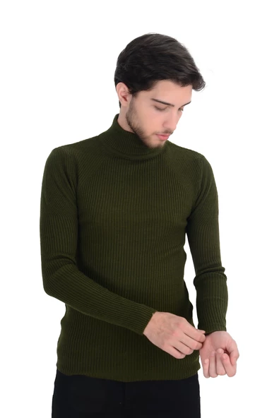 Cengiz İnler Yarım Balıkçı İnce Fitil Slim Fit Erkek Triko - 11