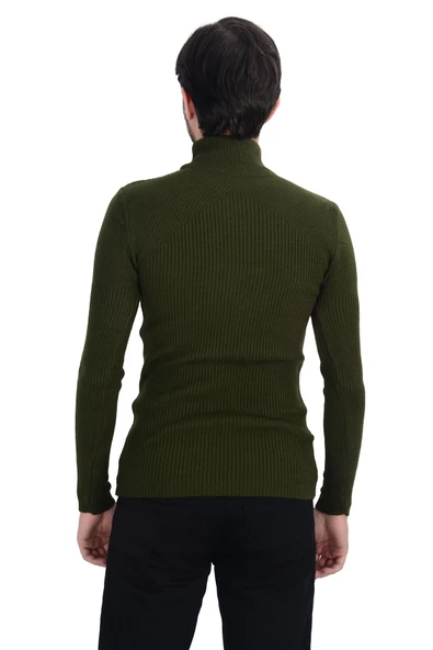 Cengiz İnler Yarım Balıkçı İnce Fitil Slim Fit Erkek Triko - 5