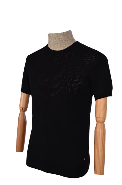 Cengiz İnler Sıfır Yaka Düz Triko Erkek T-shirt