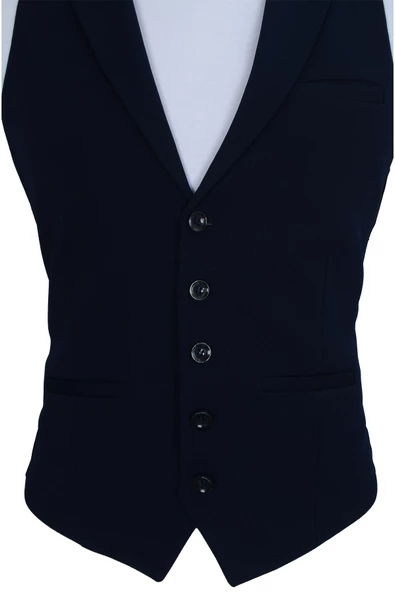 Cengiz İnler Düz Polyester Erkek Yelek - 5