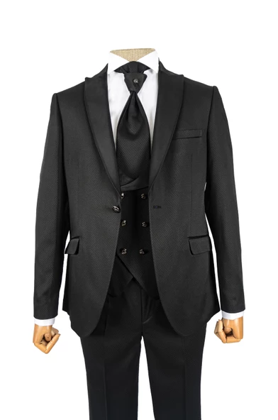 Cengiz İnler Armür Desen Kırlangıç Yaka Damatlık - 7