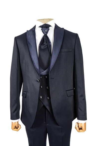 Cengiz İnler Armür Desen Kırlangıç Yaka Damatlık - 3