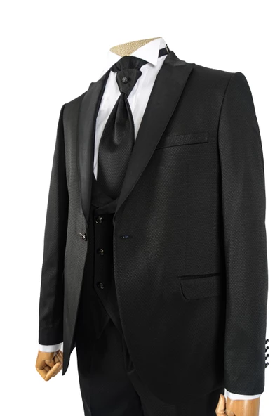 Cengiz İnler Armür Desen Kırlangıç Yaka Damatlık - 8