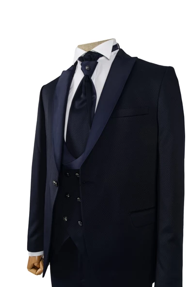 Cengiz İnler Armür Desen Kırlangıç Yaka Damatlık - 5