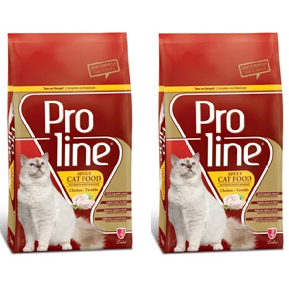 Pro Line Cat Adult Tavuklu Yetişkin Kedi Maması 1,5 Kg* 2 Adet