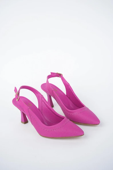 Muggo Matiz Garantili Kadın Arkası Açık Klasik Günlük Tarz Şık ve Rahat Topuklu Ayakkabı - 12