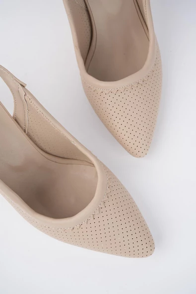 Muggo Matiz Garantili Kadın Arkası Açık Klasik Günlük Tarz Şık ve Rahat Topuklu Ayakkabı - 5