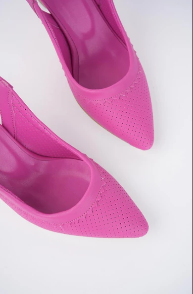 Muggo Matiz Garantili Kadın Arkası Açık Klasik Günlük Tarz Şık ve Rahat Topuklu Ayakkabı - 11