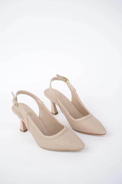 Muggo Matiz Garantili Kadın Arkası Açık Klasik Günlük Tarz Şık ve Rahat Topuklu Ayakkabı - 6