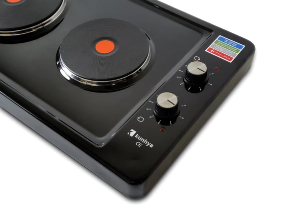 Kunhya İki Gözlü Elektrikli Ocak Siyah Emaye - 4