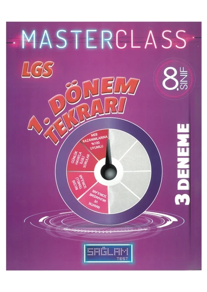 Masterclass LGS 1.Dönem Tekrarı 3 Deneme Sınavı Sağlam Test