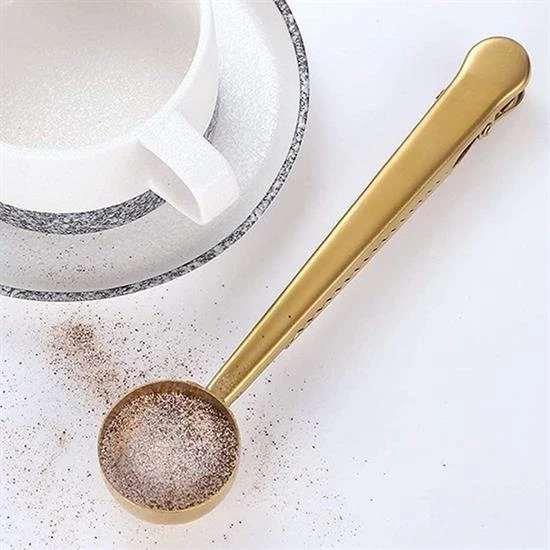 BUFFER® Mandallı Kahve Ölçü Kaşığı Gold Çok Fonksiyonlu Paslanmaz Çelik Kaşık - 7