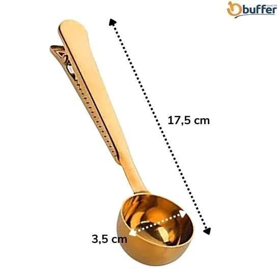 BUFFER® Mandallı Kahve Ölçü Kaşığı Gold Çok Fonksiyonlu Paslanmaz Çelik Kaşık - 6