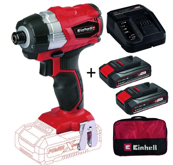 Einhell TE-CI 18 Li BL  Akülü Darbeli Vidalama + 2x2,5Ah StarterKit + Bez Çanta