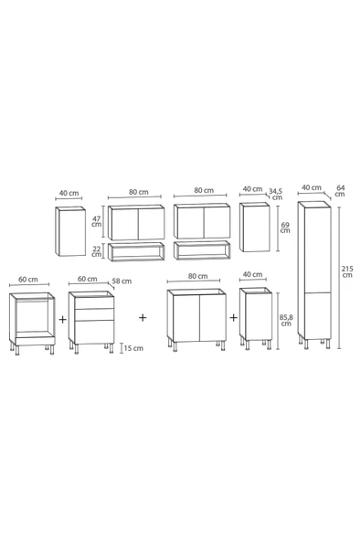 Mobilique 340cm Tezgahsız Hazır Mutfak 3Çkm Beyaz-Beyaz - 3