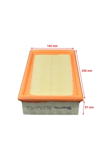 Renault Clio III 1.4 16V, 1.6 16V 88 Hp 2005-2011 Hava Filtresi - Resim 2