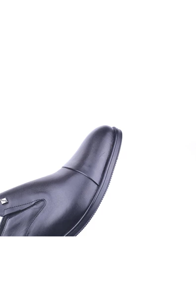 Fosco 2906 Erkek Siyah Hakiki Deri Bağcıksız Klasik Ayakkabı - 5
