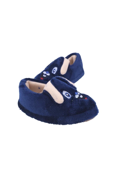 Papuç Sepeti 2606 Tavşan Figürlü Erkek Çocuk Ev-Halı-Kreş Ayakkabısı - 3