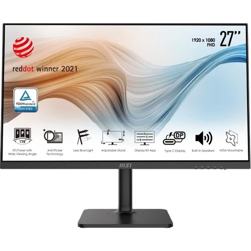 MSI 27" MODERN MD271P FLAT 1920X1080 (FHD) IPS 75HZ TYPE C ANTI-GLARE MONITOR