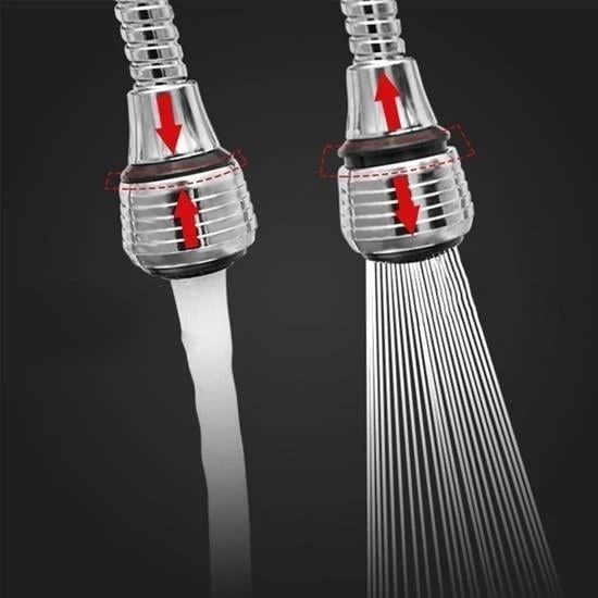 BUFFER® Turbo Flex 2 Aşamalı Plastik Esnek Musluk Başlığı Pratik Tak Kullan - 3