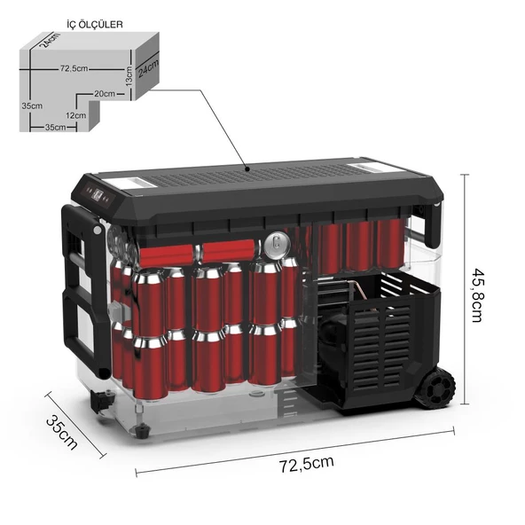 ICECO JP40PRO 12/24Volt 37 Litre Tekerlekli Outdoor Kompresörlü Oto Buzdolabı/Dondurucu - 6