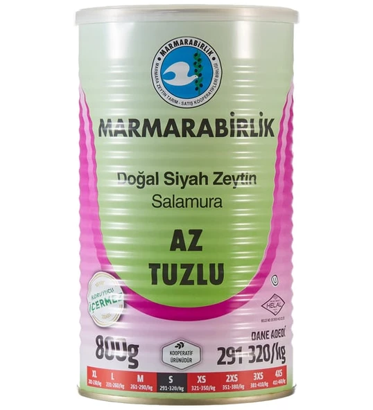 Marmara Bırlık Zeytın Sıyah 800Gr Aztuzlu Hususı S 291/320 - 3