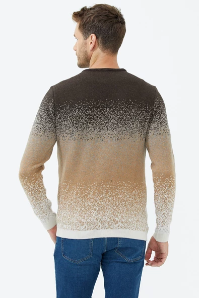 Sıfır Yaka Triko Kazak - Kemik - 5