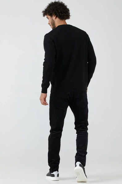 Erkek Cepli Triko Hırka - Siyah - 3