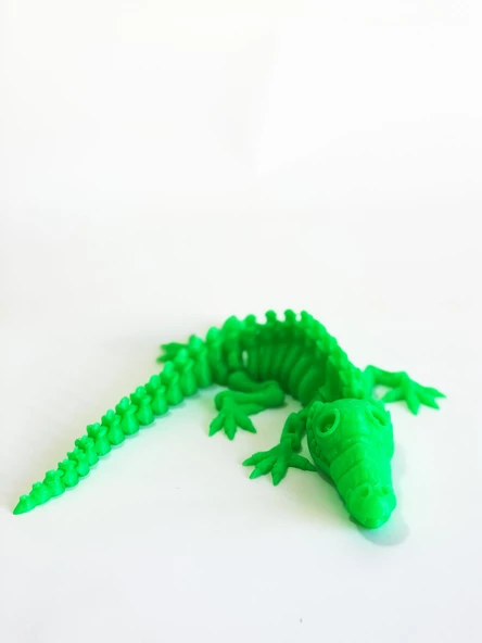 3D Hareketli İskelet Timsah Figürlü Oyuncak - Neon Yeşil - 2