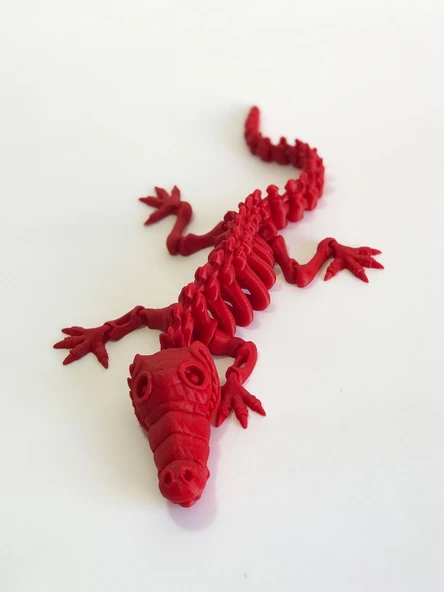 3D Hareketli İskelet Timsah Figürlü Oyuncak - Kırmızı - Resim 8