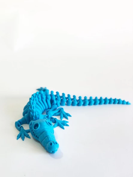 3D Hareketli İskelet Timsah Figürlü Oyuncak - Mavi - 3