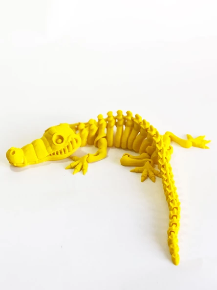 3D Hareketli İskelet Timsah Figürlü Oyuncak - Sarı - Resim 2