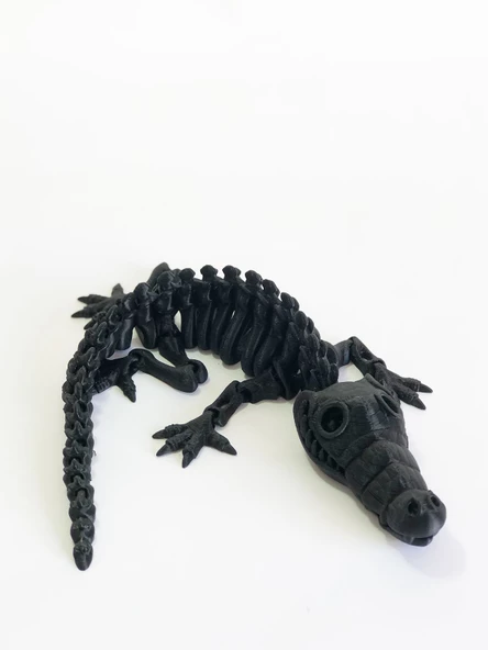 3D Hareketli İskelet Timsah Figürlü Oyuncak - Siyah ürün görseli 1