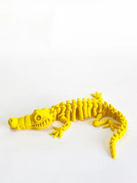 3D Hareketli İskelet Timsah Figürlü Oyuncak - Sarı - Resim 3