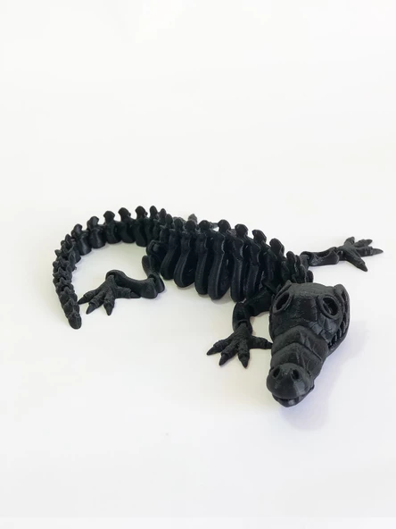 3D Hareketli İskelet Timsah Figürlü Oyuncak - Siyah - Resim 6