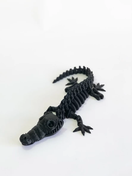 3D Hareketli İskelet Timsah Figürlü Oyuncak - Siyah - Resim 5