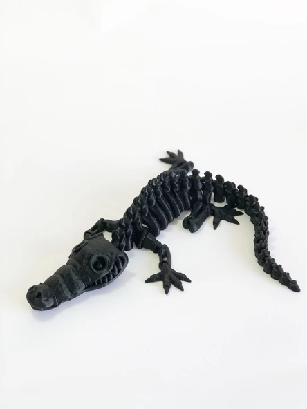 3D Hareketli İskelet Timsah Figürlü Oyuncak - Siyah - Resim 2