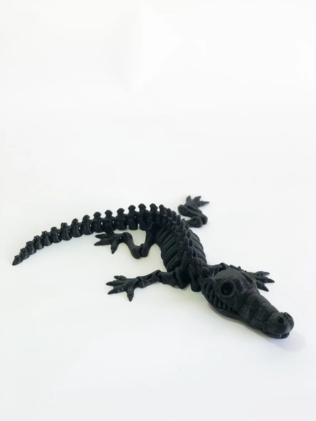 3D Hareketli İskelet Timsah Figürlü Oyuncak - Siyah - Resim 4