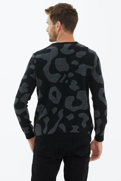 Sıfır Yaka Triko Kazak - Siyah - Resim 4