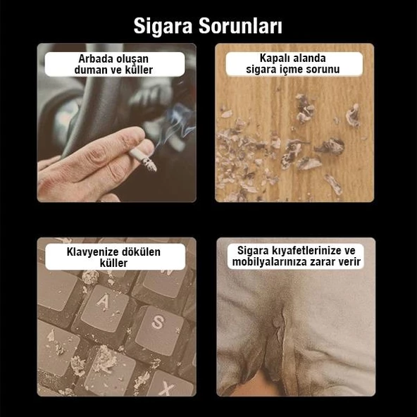 Polham Taşınabilir Sigara Küllüğü Araç Küllük Araç İçi Mini Sigara Tutucu Ahşap Kül Tablası - 3