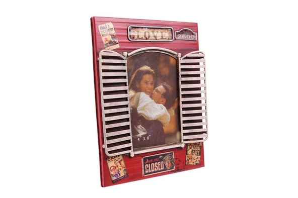 Dekoratif Metal Çerçeve Panjur Temalı Vintage Hediyelik - 2