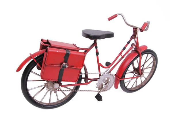 Dekoratif Metal Bisiklet Çantalı Vintage Ev Ofis Hediyelik - 3