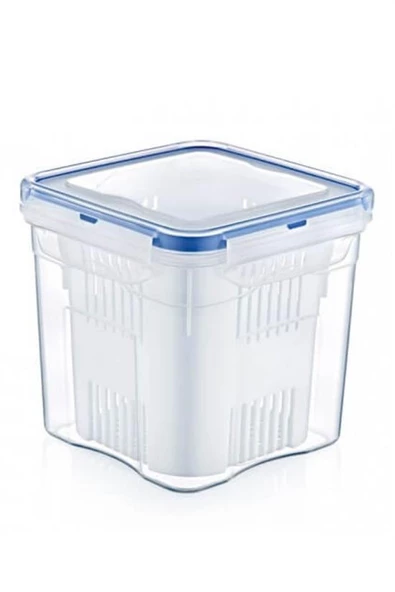 BUFFER® 1,3 Litre Kapasiteli Sızdırmaz Hava Geçirmez Klips Kapaklı Süzgeçli Zeytin Saklama Kabı - 4