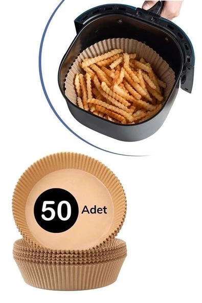 50 Adet Air Fryer Pişirme Kağıdı Tek Kullanımlık Hava Fritöz Yağ Geçirmez Yapışmaz Tabak Model - Resim 10