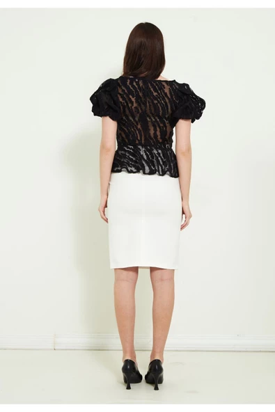 Modatalika Kadın Dantel Detaylı Etekli Takım - Resim 3