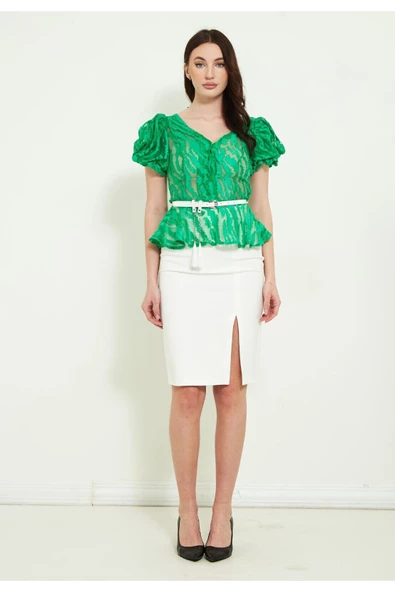 Modatalika Kadın Dantel Detaylı Etekli Takım - Resim 5