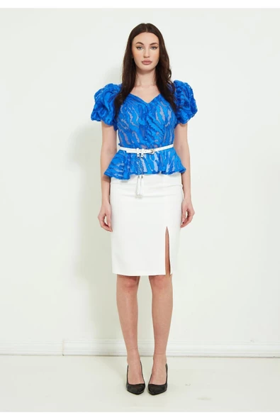 Modatalika Kadın Dantel Detaylı Etekli Takım - Resim 7