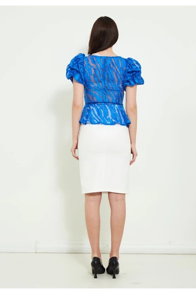 Modatalika Kadın Dantel Detaylı Etekli Takım - Resim 9
